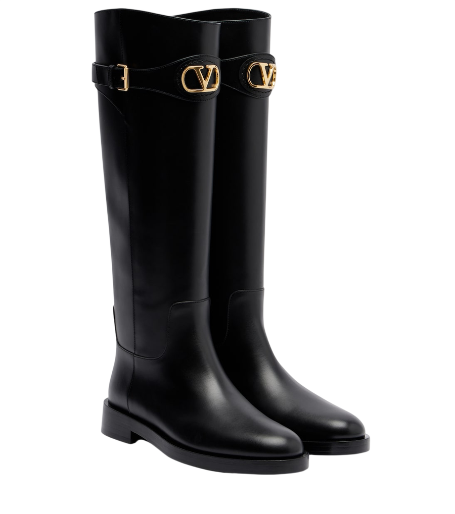 Valentino Garavani VLogo leather knee-high boots
