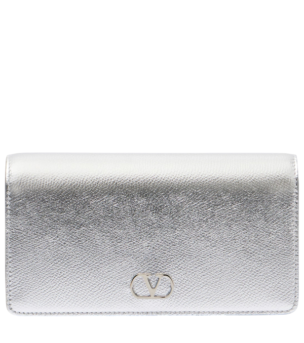 Valentino Garavani VLogo Mini pochette in pelle metallizzata