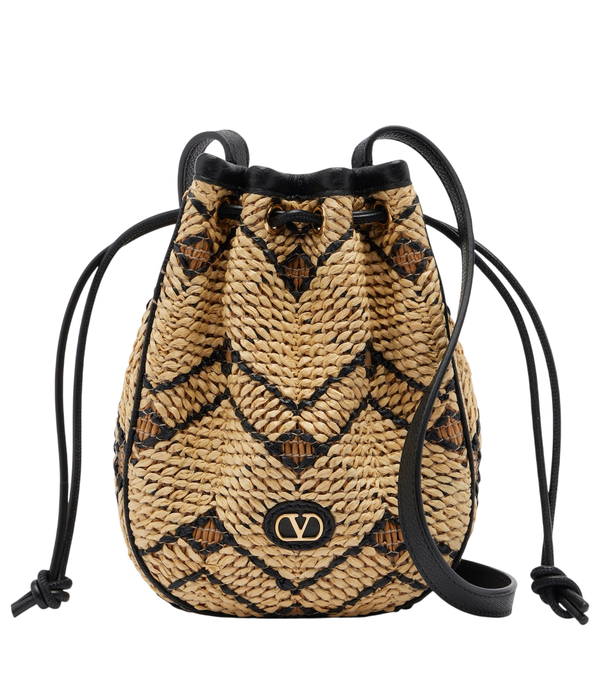 Valentino Garavani VLogo Mini raffia bucket bag