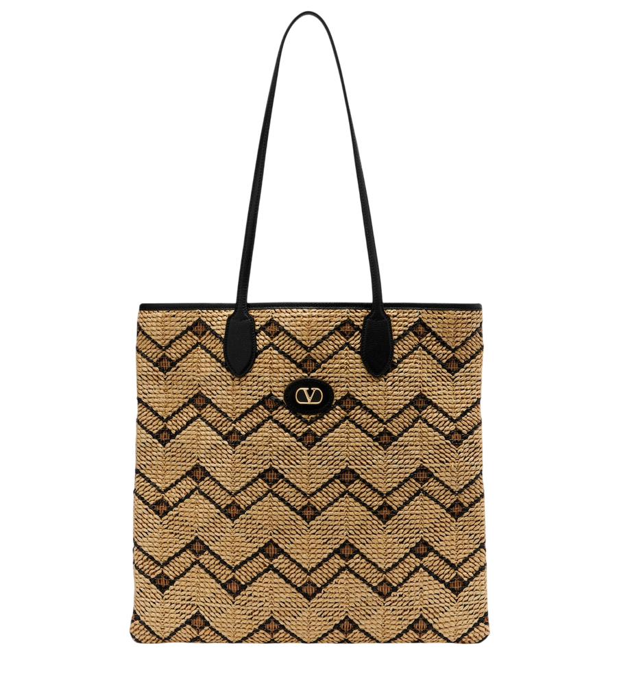 Valentino Garavani VLogo N/S Medium raffia tote bag