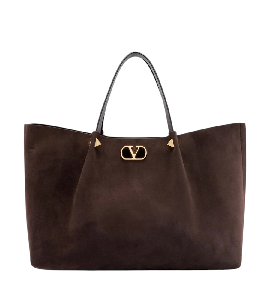 Valentino Garavani VLogo Signature Large Suede Tote