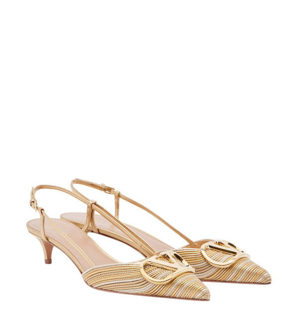 Valentino Garavani VLogo Signature leather slingback pumps