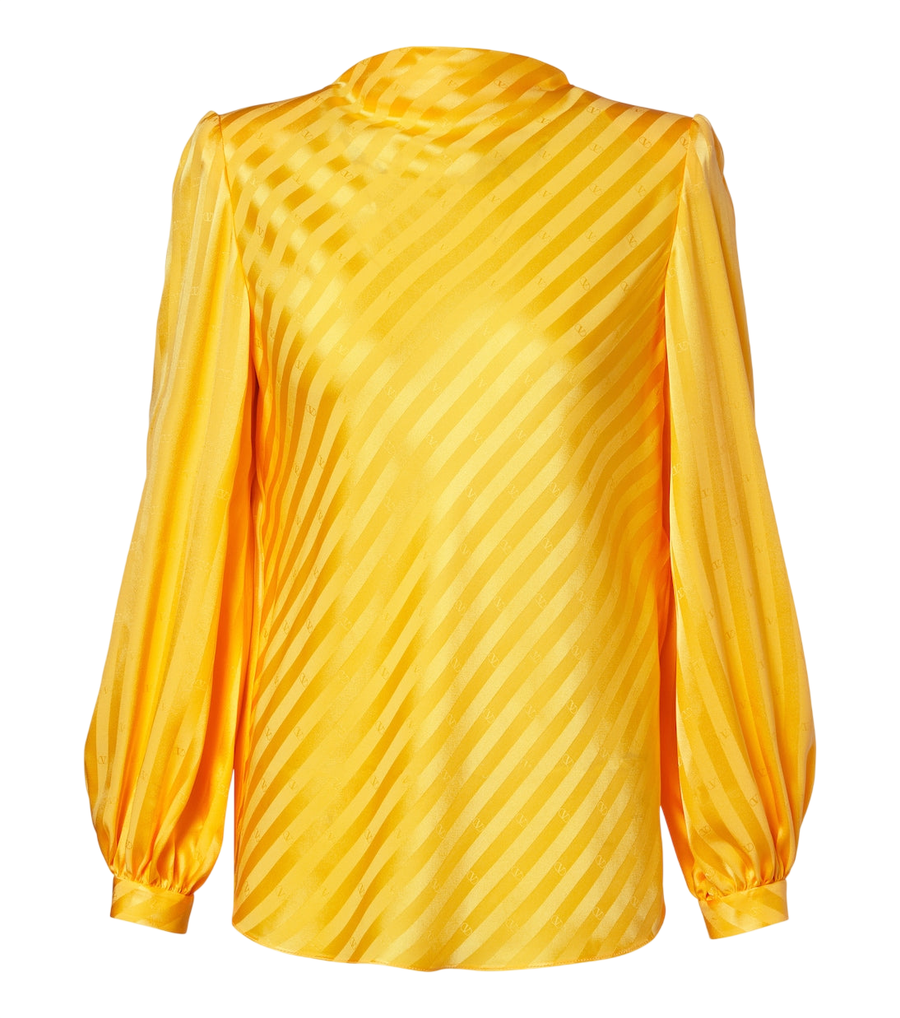 Valentino Garavani VLogo striped silk jacquard blouse