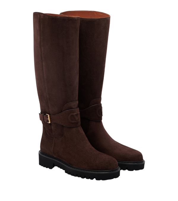 Valentino Garavani VLogo suede knee-high boots
