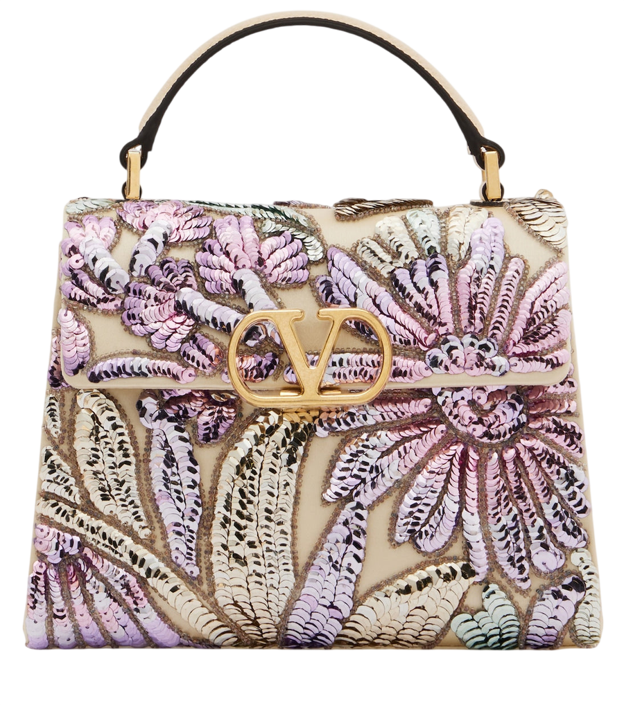 Valentino Garavani VSling Mini sequined satin top-handle bag