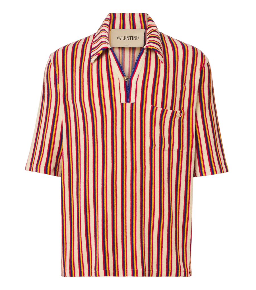 Valentino Striped terry polo shirt