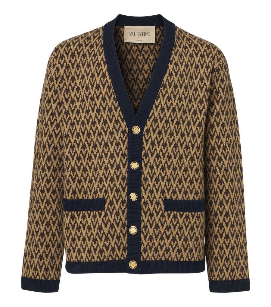 Valentino Toute La V jacquard virgin wool cardigan