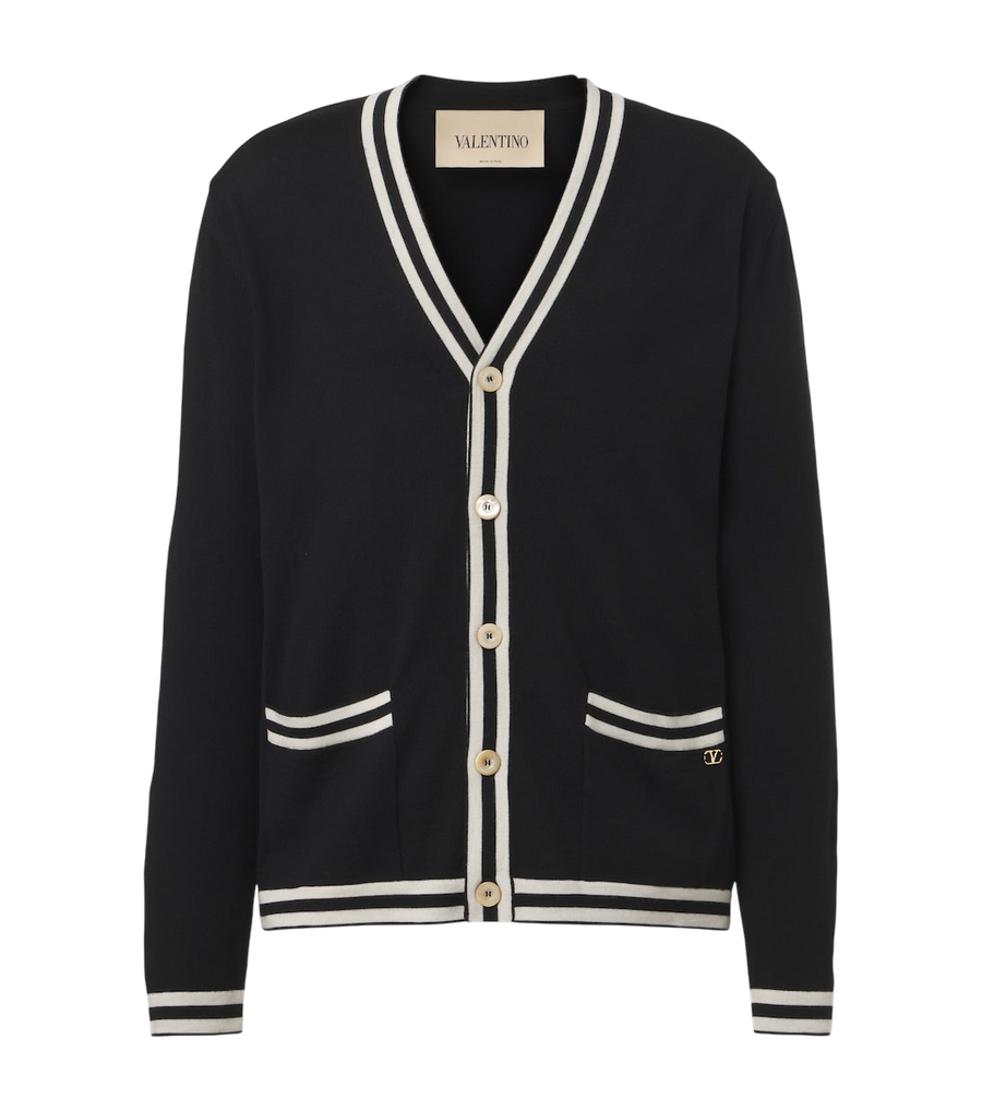 Valentino VLogo virgin wool cardigan