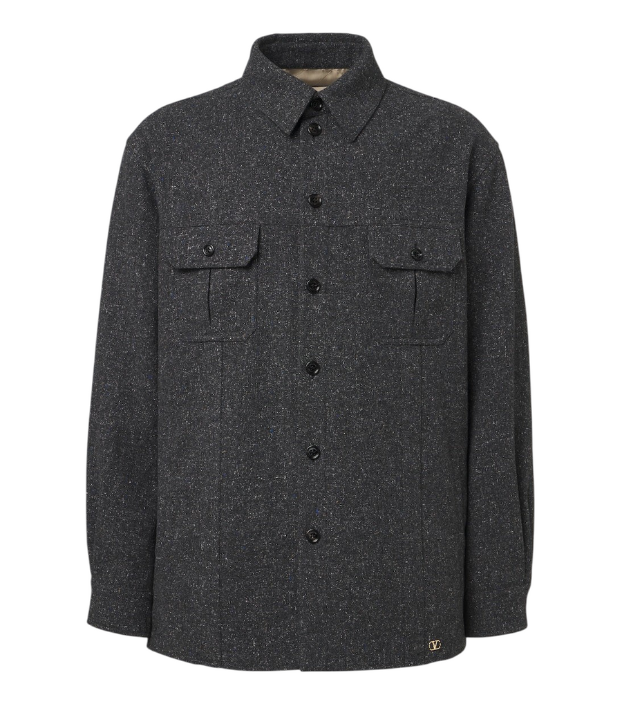 Valentino VLogo wool and silk-blend overshirt