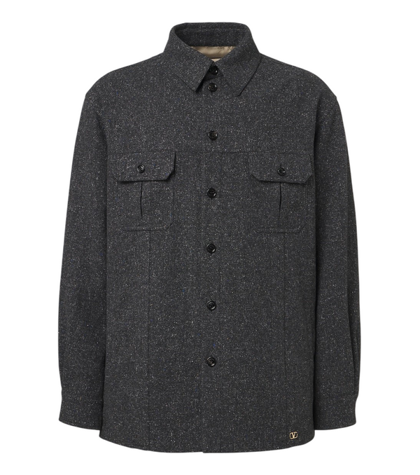 Valentino VLogo wool and silk-blend overshirt