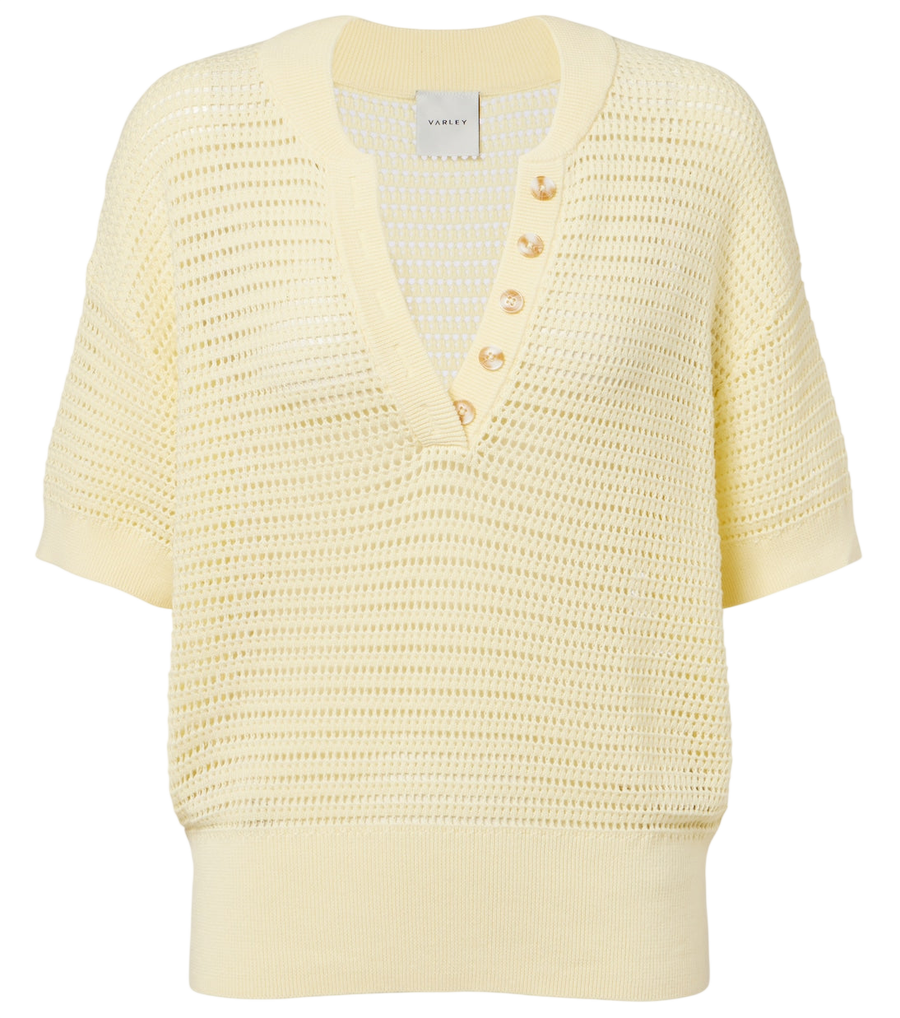 Varley Callie open-knit cotton top
