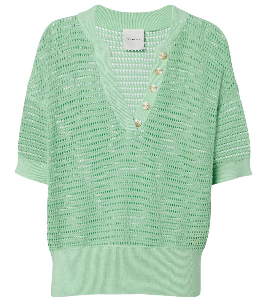 Varley Callie open-knit cotton top