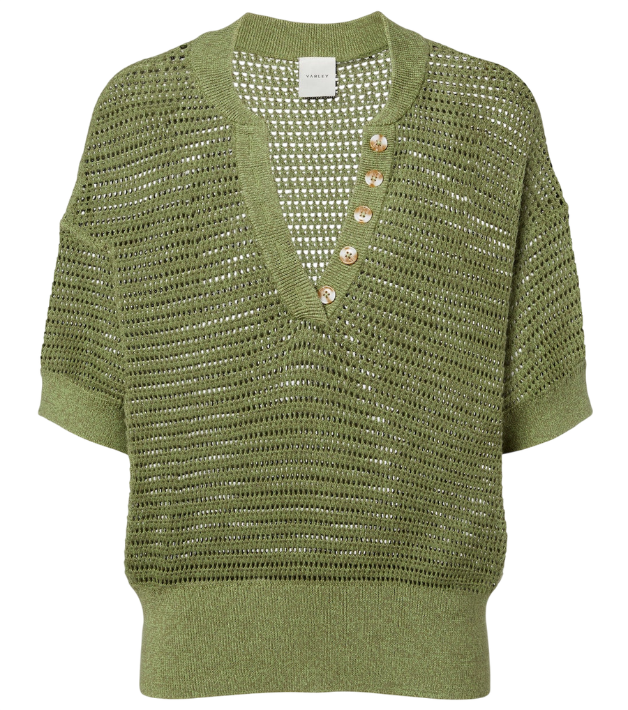 Varley Callie open-knit cotton top