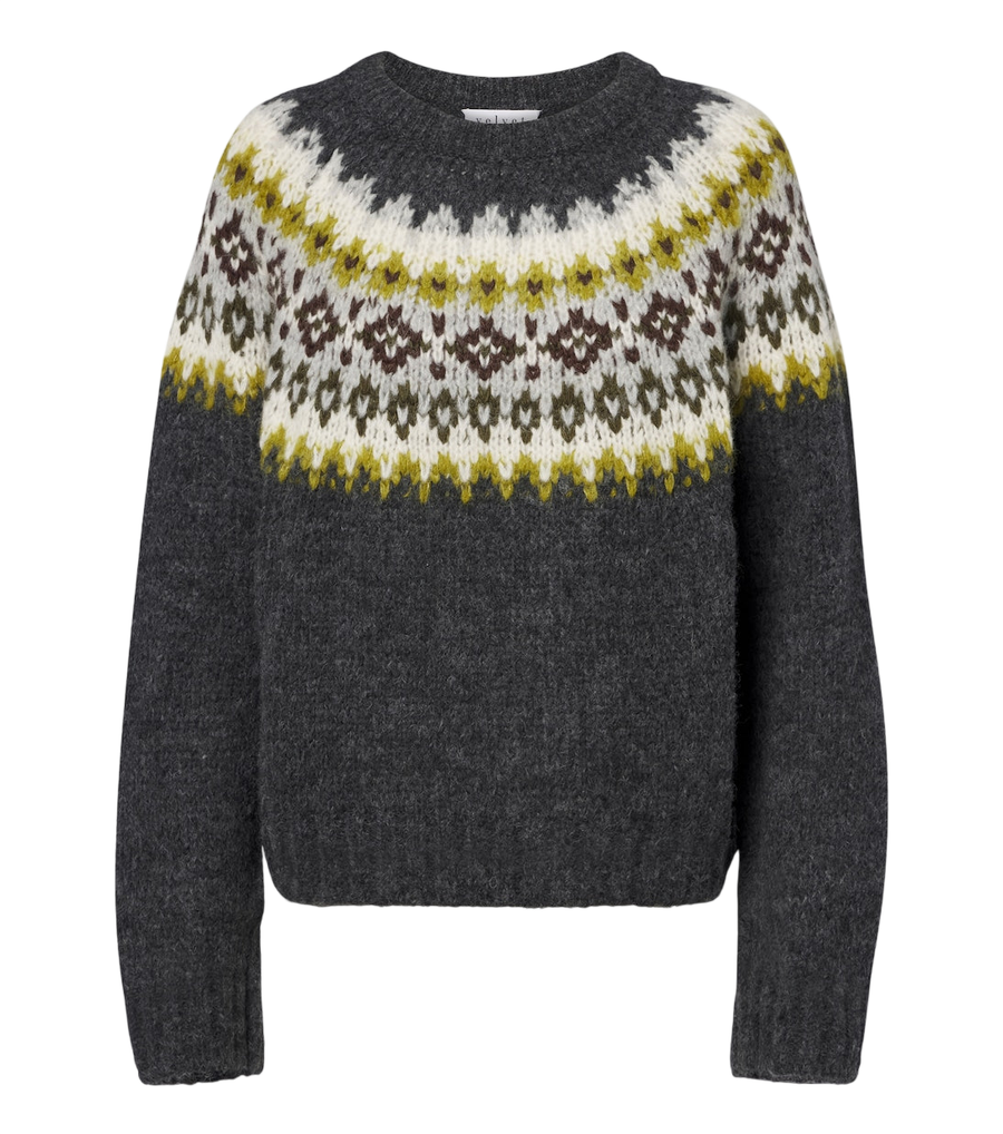 Velvet Fair Isle alpaca and wool-blend sweater
