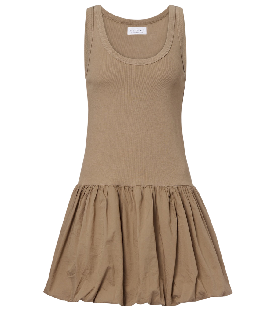Velvet Isla cotton-blend poplin minidress