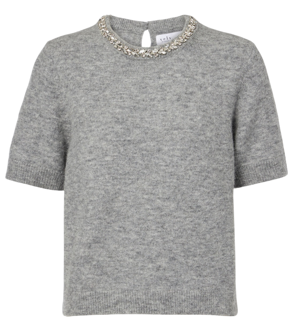 Velvet Layton embellished alpaca and wool-blend top