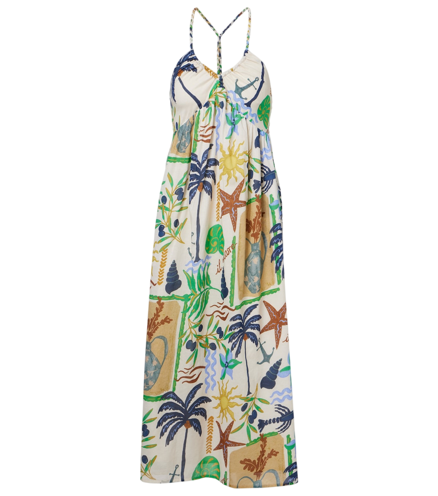 Robe midi en coton imprimé Velvet Leyla