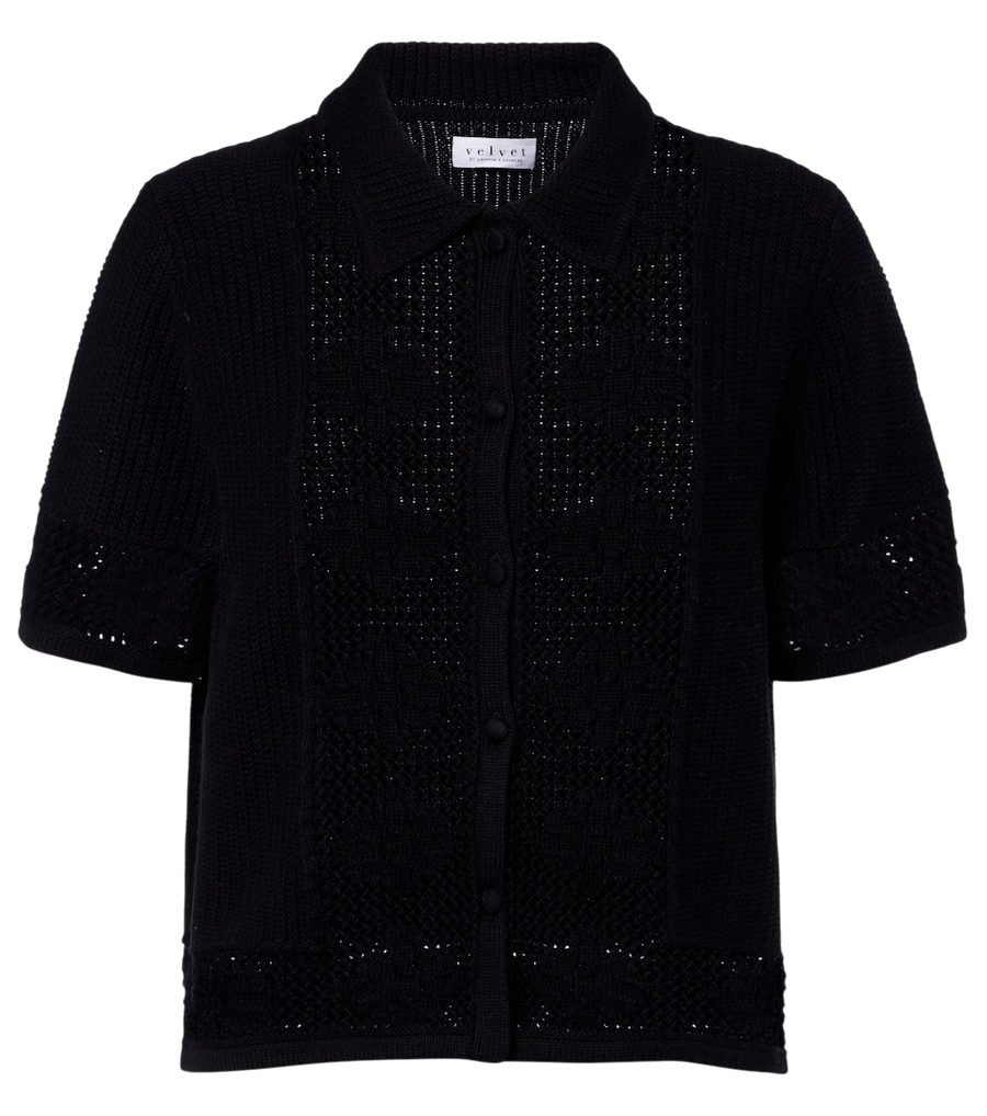 Velvet Rosemond open-knit cotton and cashmere top