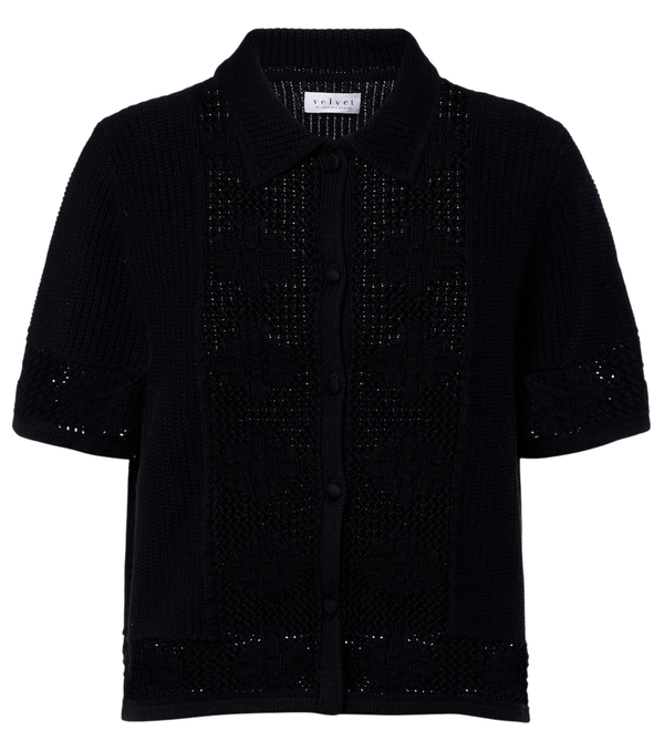Velvet Rosemond open-knit cotton and cashmere top