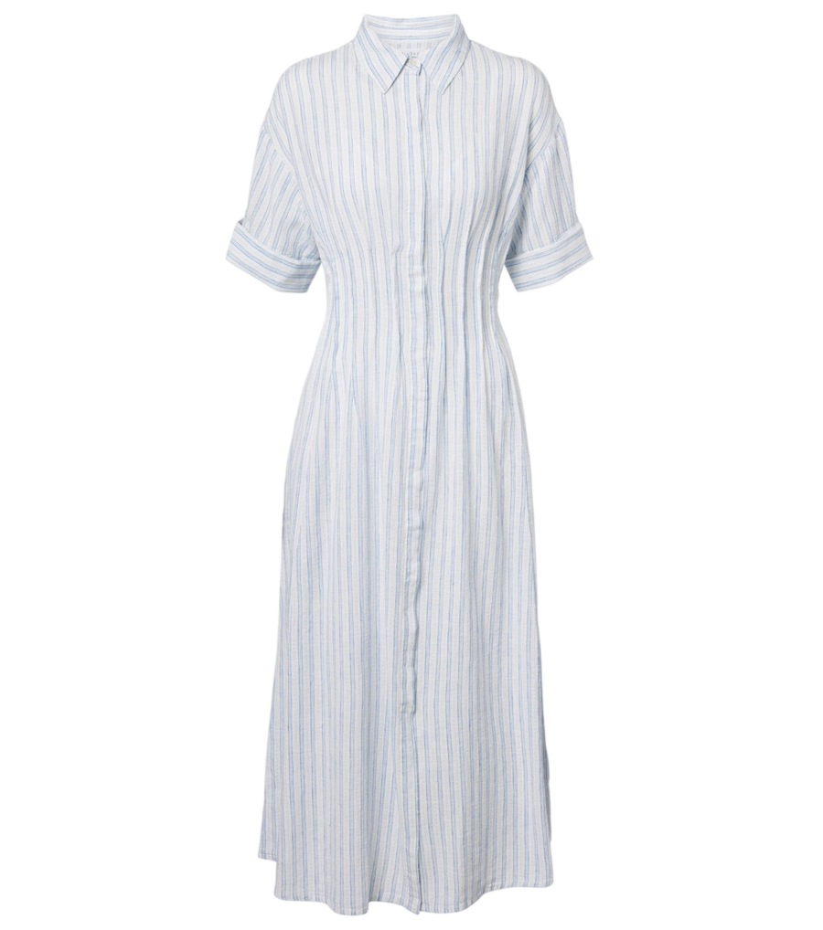 Velvet Saron striped cotton and linen shirt dress