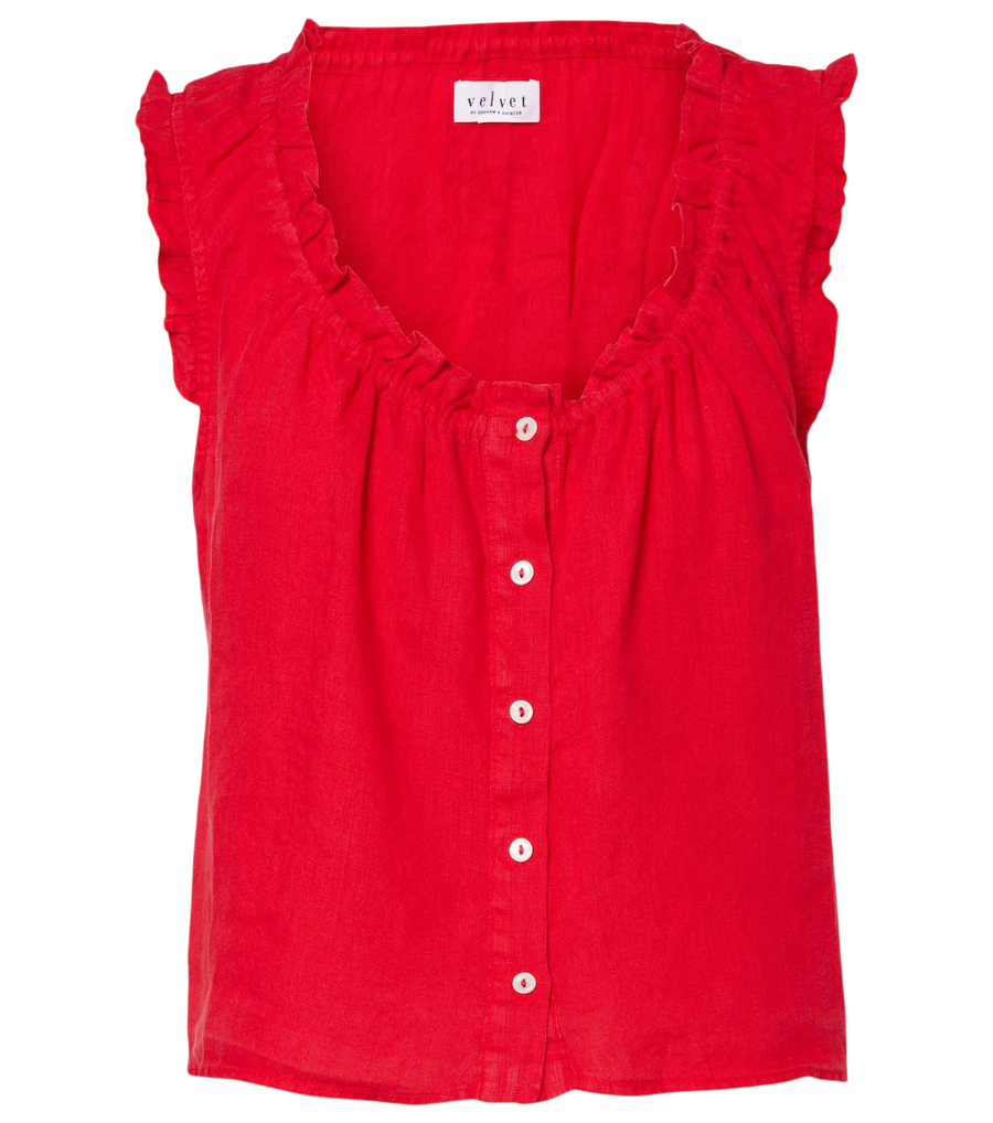 Velvet Tana ruffled linen top