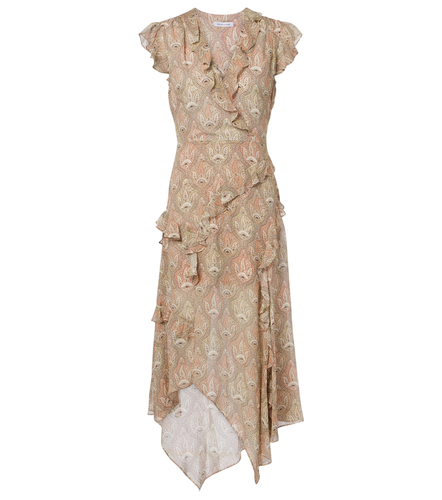 Veronica Beard Avenel printed ruffled silk midi dress