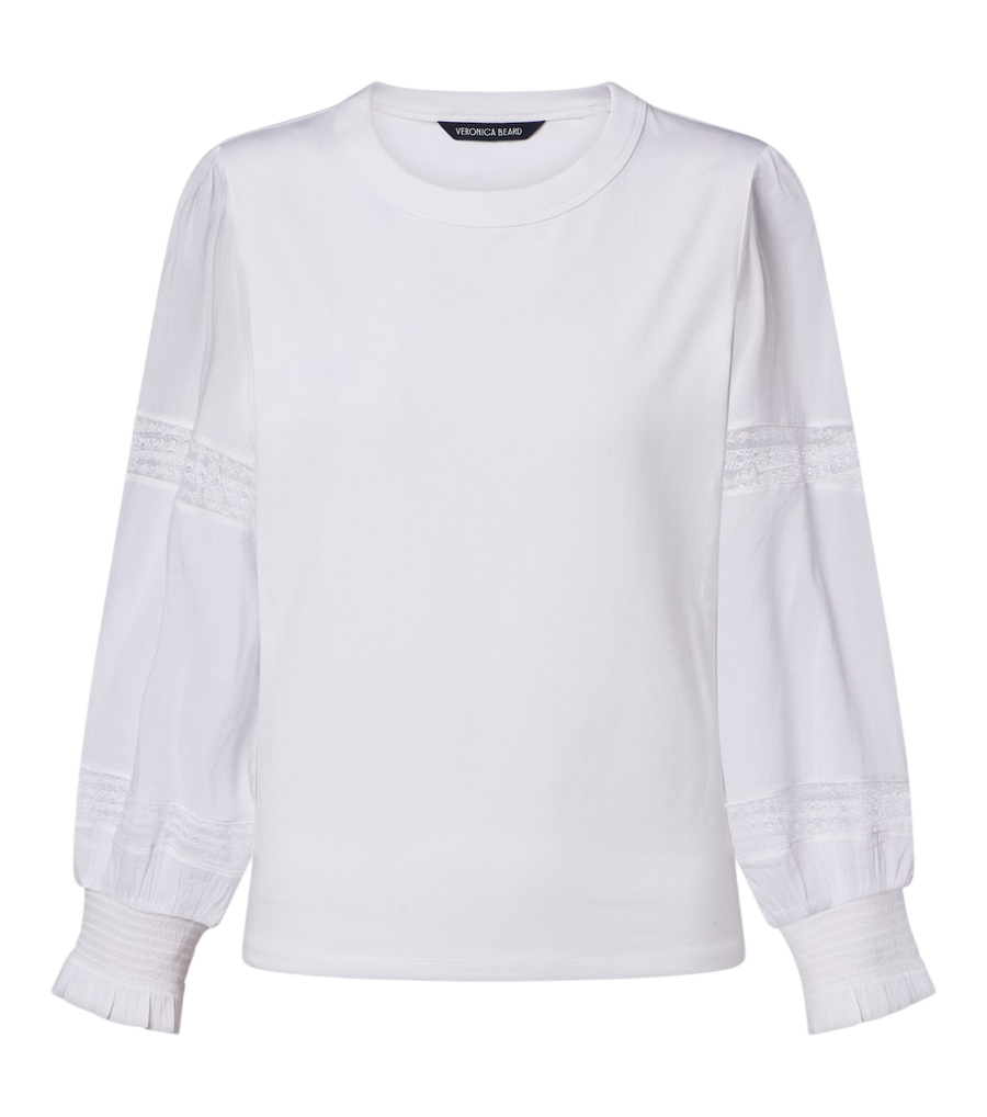 Top de mezcla de algodón con detalle de encaje Bellamie de Veronica Beard