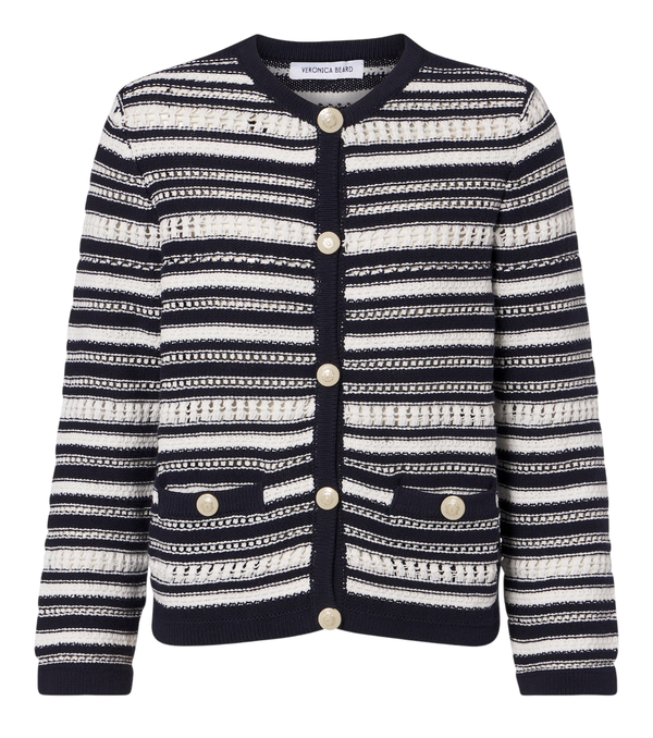 Veronica Beard Bellingham striped cotton cardigan