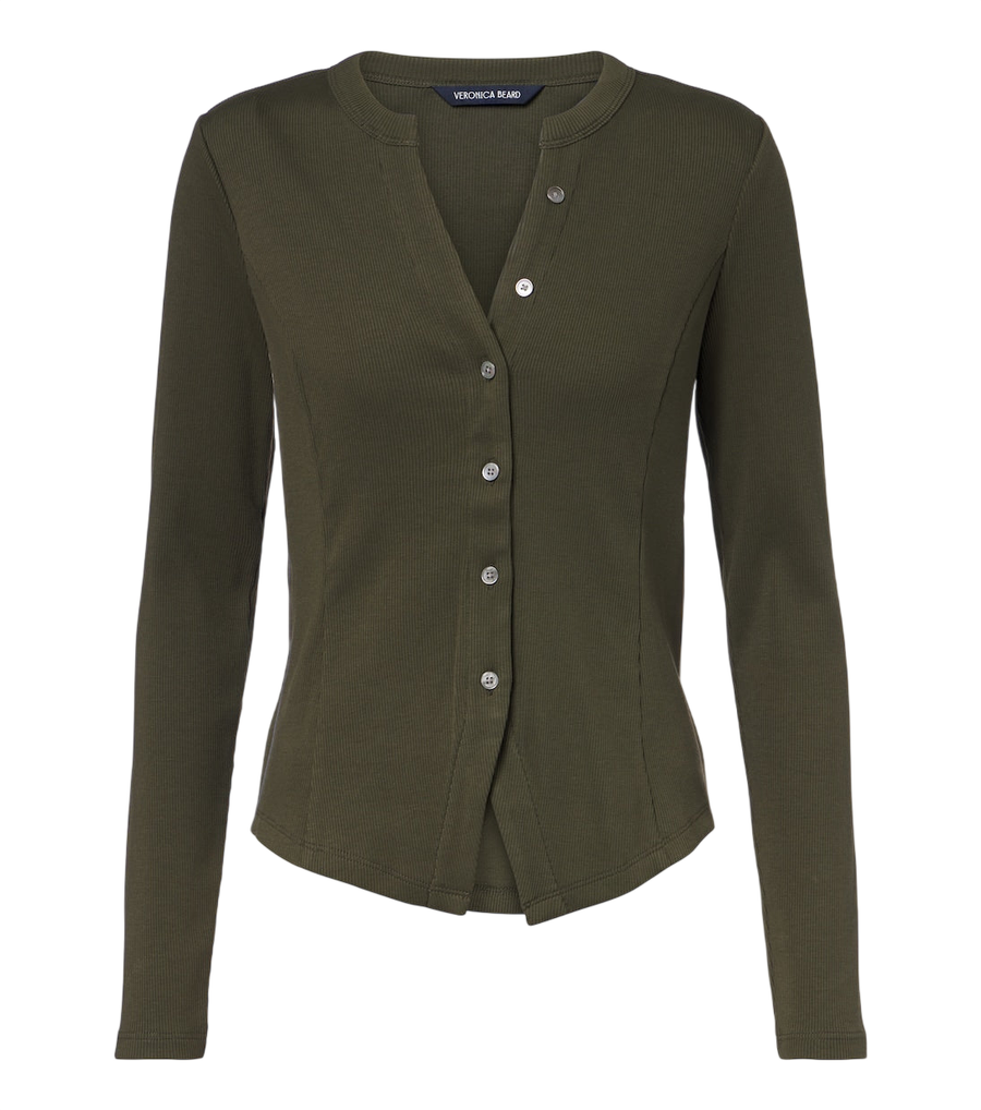 Veronica Beard Cordis ribbed-knit cotton-blend cardigan