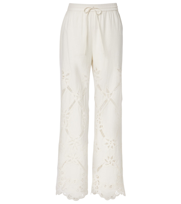 Veronica Beard Daisy cotton and linen wide-leg pants