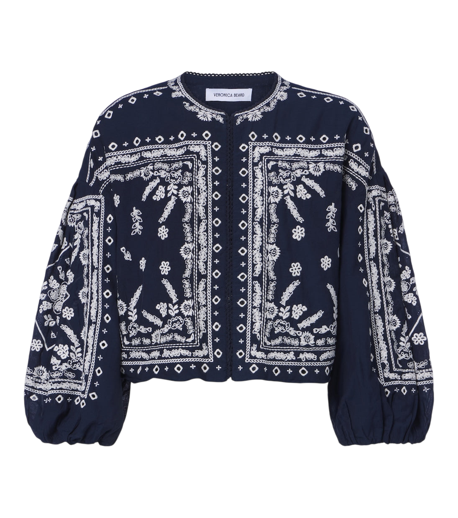 Veronica Beard Drake embroidered cotton-blend jacket