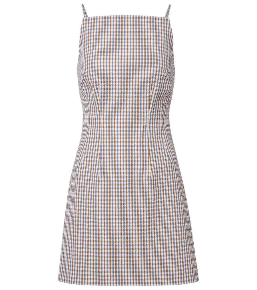 Veronica Beard Gingham cotton seersucker minidress