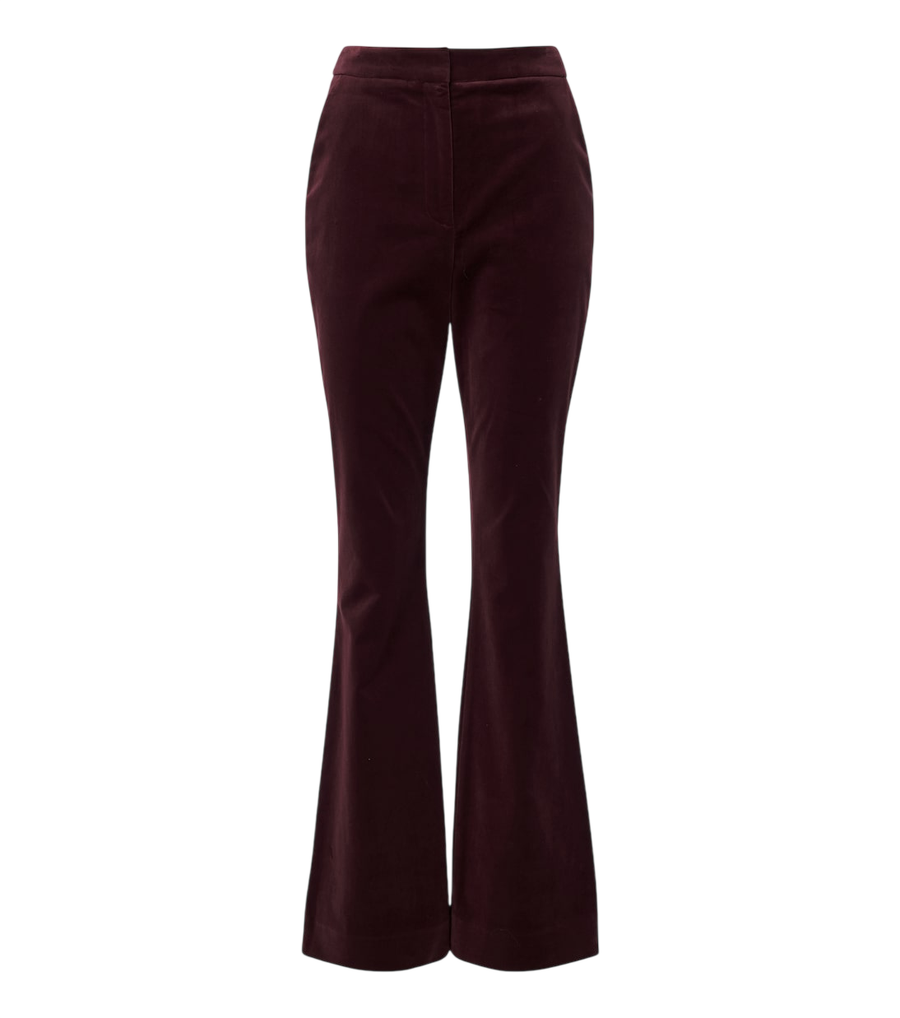 Veronica Beard Gracie cotton-blend velvet flared pants