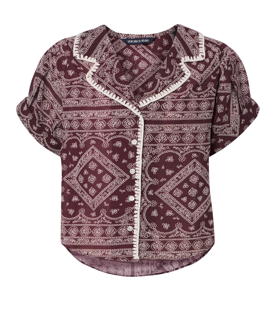 Chemise Veronica Beard Ilene en mélange de coton imprimé