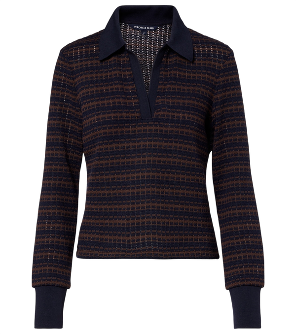 Veronica Beard Kamal striped polo sweater