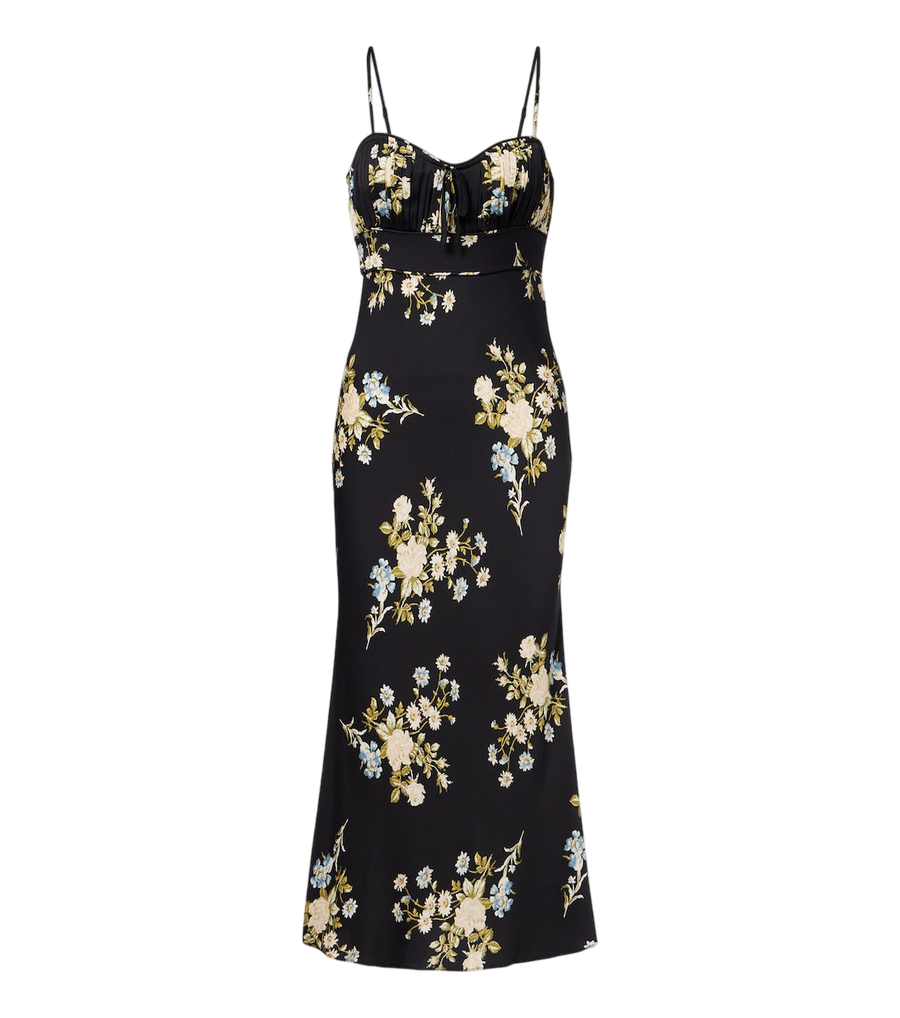 Vestido midi de georgette de mezcla de seda con estampado floral Kieren de Veronica Beard