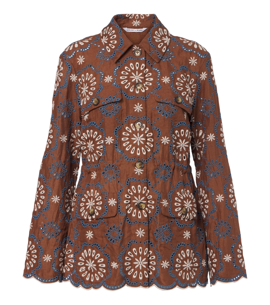 Veronica Beard Kiki broderie anglaise linen jacket