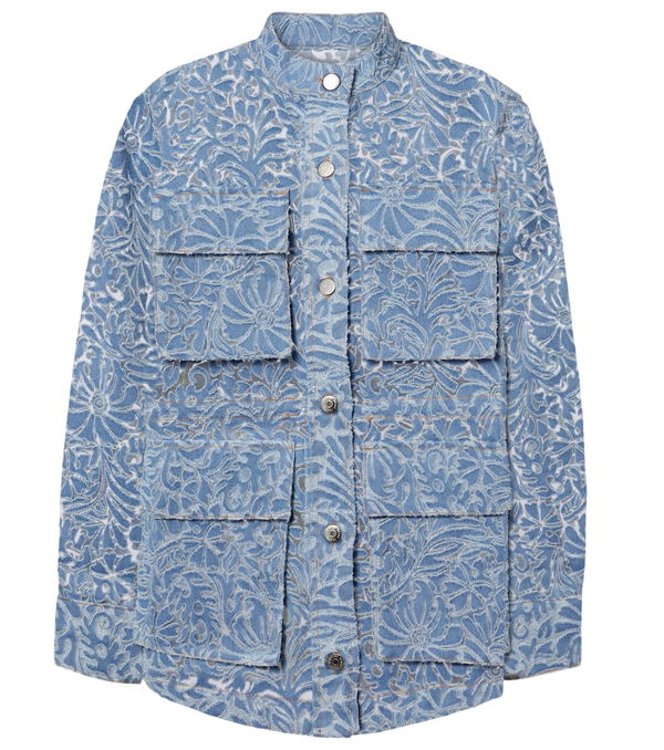 Veronica Beard Lane floral denim jacket