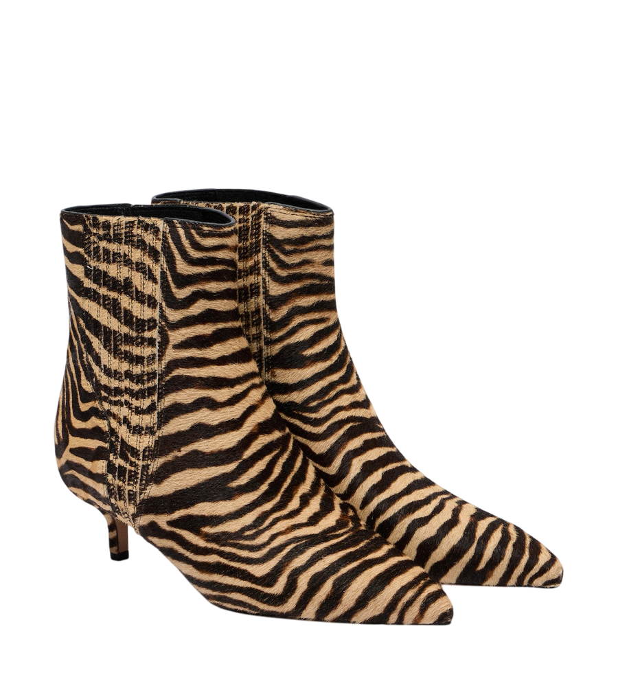 Veronica Beard Lisa printed calf hair ankle boots