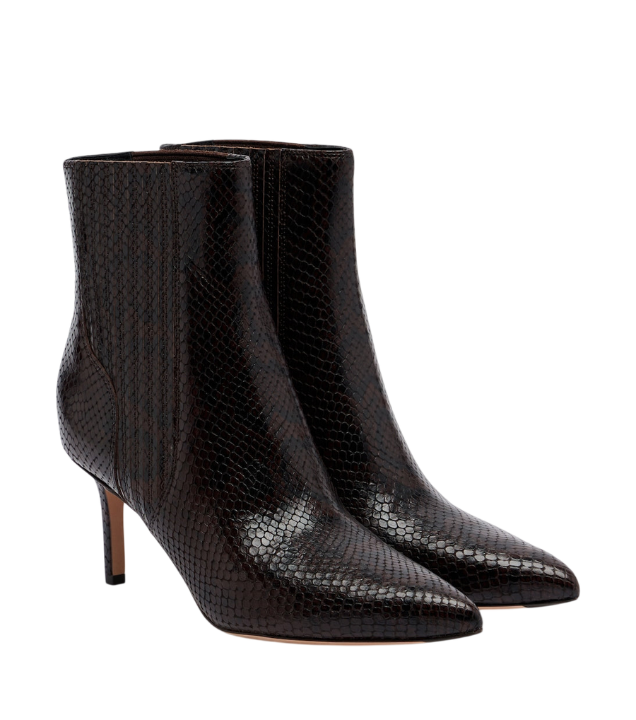 Veronica Beard Lisa snake-effect leather ankle boots