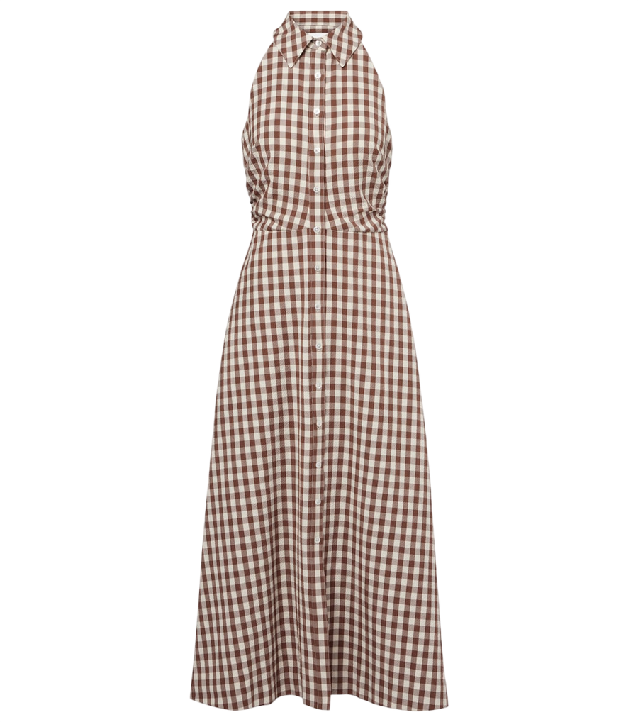 Veronica Beard Mackey gingham seersucker midi dress