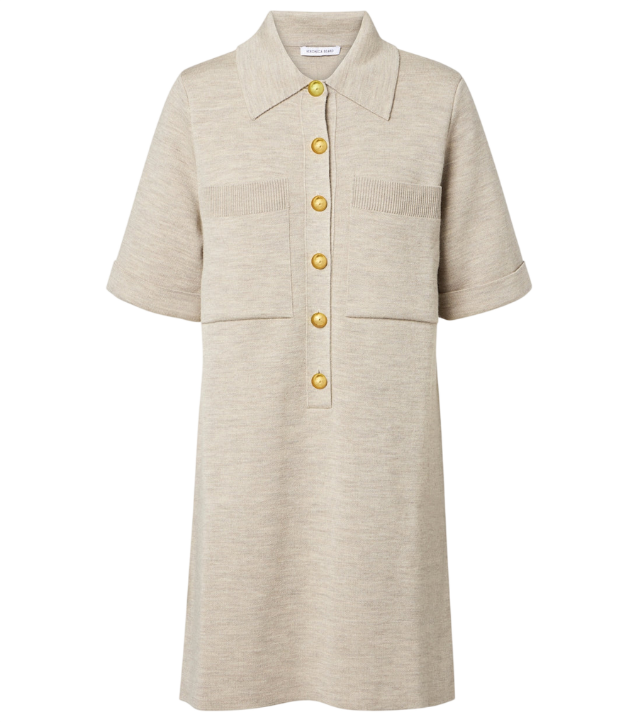 Veronica Beard Madden knitted wool polo dress