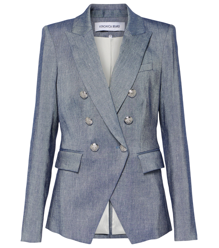 Veronica Beard Miller double-breasted linen-blend blazer