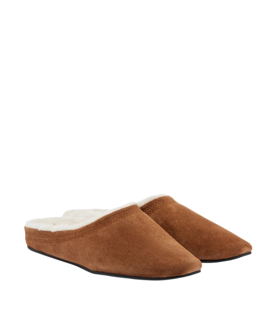 Veronica Beard Narcisa shearling-lined suede mules
