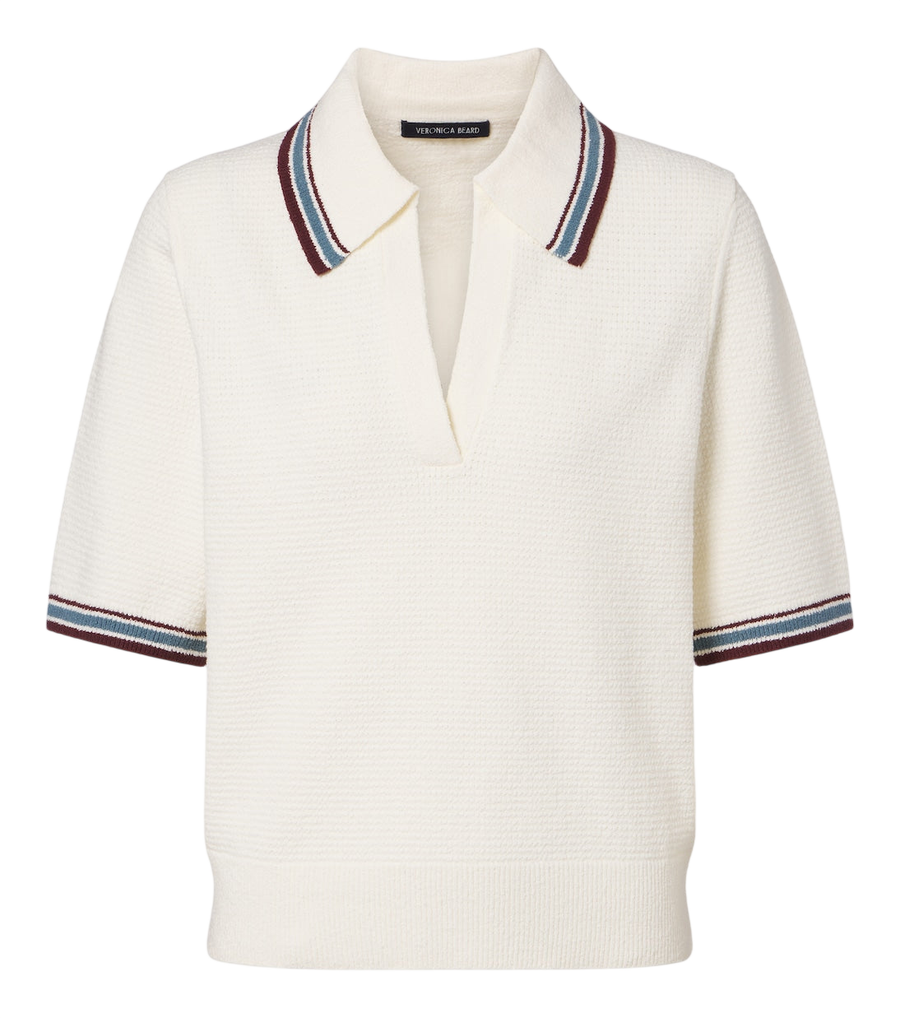 Polo de punto de mezcla de algodón Quinelle de Veronica Beard