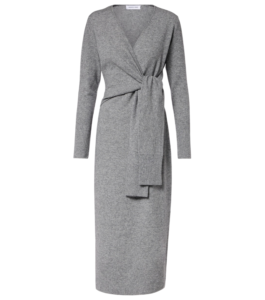 Veronica Beard Salomez wool and cashmere wrap midi dress