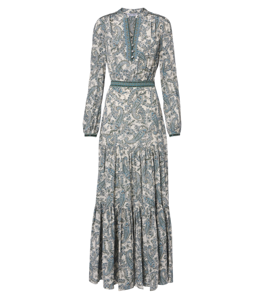 Veronica Beard Sama printed tiered silk-blend maxi dress