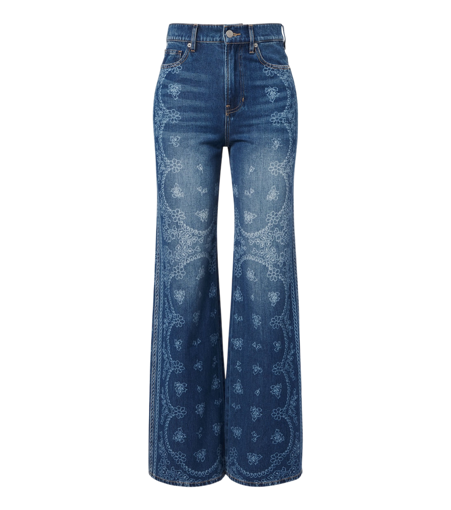 Vaqueros de pierna ancha estampados Taylor de Veronica Beard
