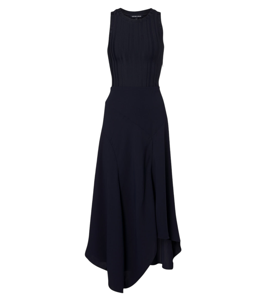 Veronica Beard Thalissa draped ribbed-knit midi dress