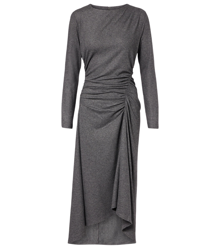 Veronica Beard Theodora ruched wool-blend midi dress